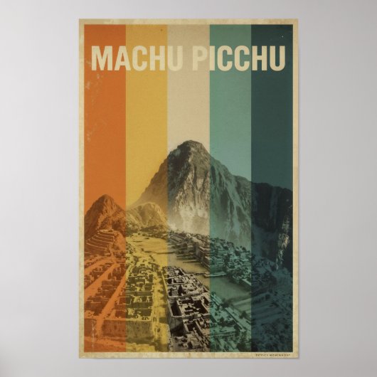 Machu Picchu Retro Travel Poster (Vorne)