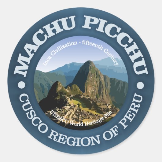 Machu Picchu Runder Aufkleber (Vorderseite)