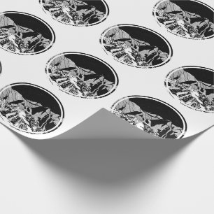 Machu Picchu Schwarzweißlandschaft Geschenkpapier