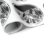 Machu Picchu Schwarzweißlandschaft Geschenkpapier (Rolleneckpunkt)