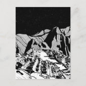 Machu Picchu Schwarzweißlandschaft Postkarte (Vorderseite)