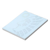 Machu Picchu Silhouette auf Light Blue Notizblock (Rotiert)