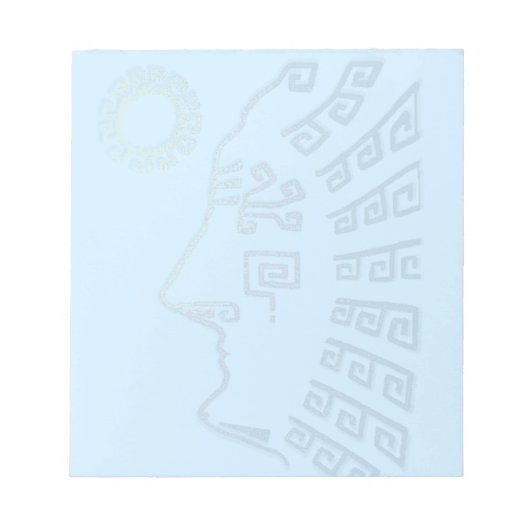 Machu Picchu Silhouette auf Light Blue Notizblock (Vorderseite)
