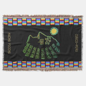 Machu_Picchu Silhouette & Regenbogenfarben Decke (Vorderseite)