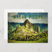 Machu Picchu stilisiert Postkarte (Vorne/Hinten)