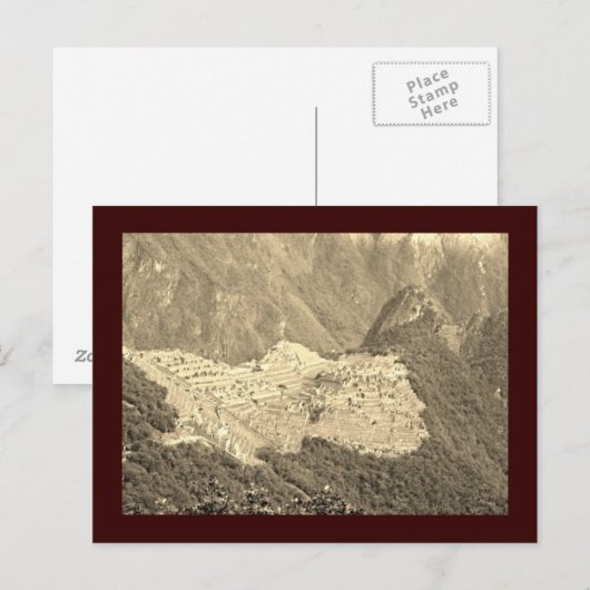 Machu Picchu Vintage Postkarte (Vorne/Hinten)
