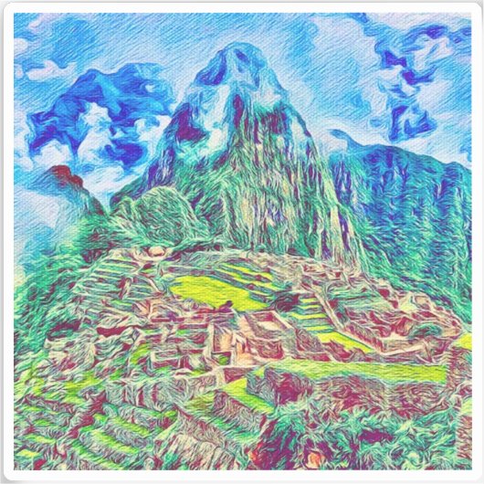 Machu Picchu Vinyl Sticker (Vorderseite)
