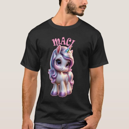 Maci Niedlich Unicorn Design für Mädchen Name Maci T-Shirt (Vorderseite)
