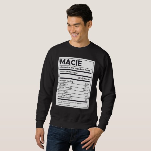 Macie Nutrition Information Problem lösen Sweatshirt (Vorne ganz)