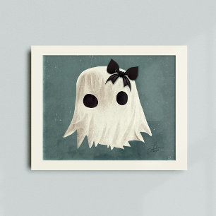 Macie The Friendly Ghost - Kids Halloween Art Poster