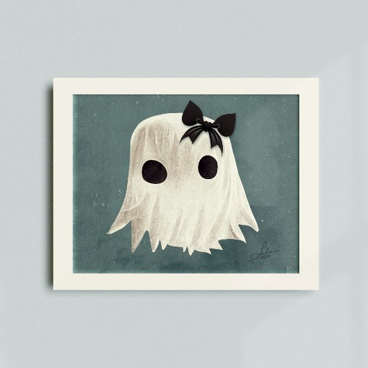 Macie The Friendly Ghost - Kids Halloween Art Poster