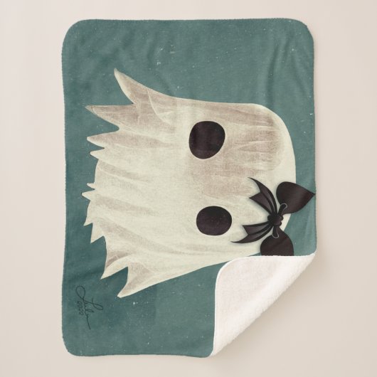 Macie The Friendly Ghost: Niedliche Halloween Art Sherpadecke (Vorderseite)