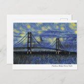 Macinac Bridge Starry Night Postkarte (Vorne/Hinten)