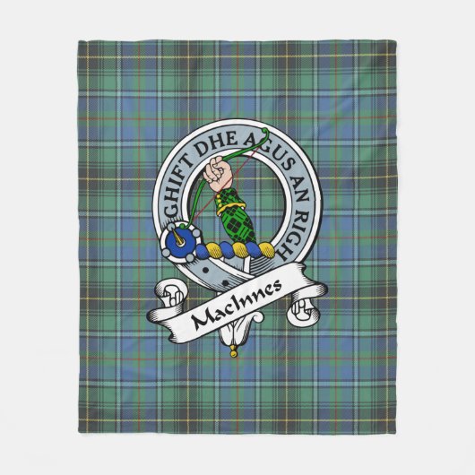 MacInnes Ancient Clan Abzeichen Tartan Kariert Fleecedecke (Vorderseite)