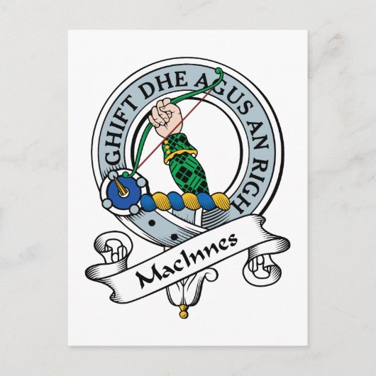MacInnes Clan Abzeichen Postkarte (Vorderseite)