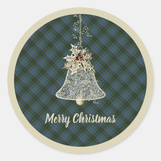 MacInnes Jagd Antiker Original Schottischer Tartan Runder Aufkleber (Vorderseite)