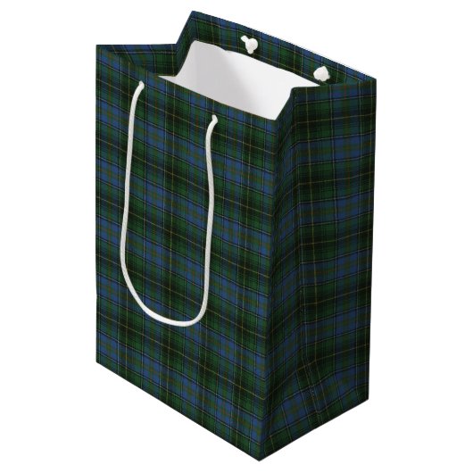 MacInnis Junting Ancient Scottish Tartan Mittlere Geschenktüte (Vorderseite Schrägansicht)