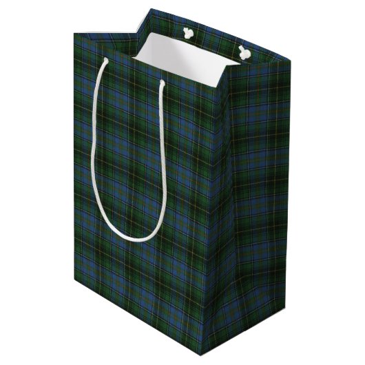 MacInnis Junting Ancient Scottish Tartan Mittlere Geschenktüte (Rückseite Schrägansicht)