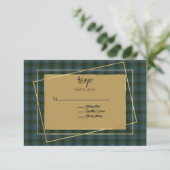 MacInnis Tartan Kariert Wedding RSVP Karte (Stehend Vorderseite)