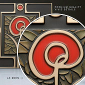 Macintosh Earth-Blume im Dekor des Mitteljahrhunde Fliese