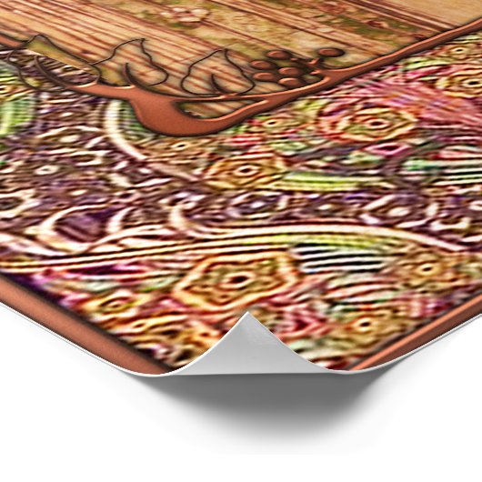 Macintosh mit Jugendstil-Hintergrund Poster (Ecke)