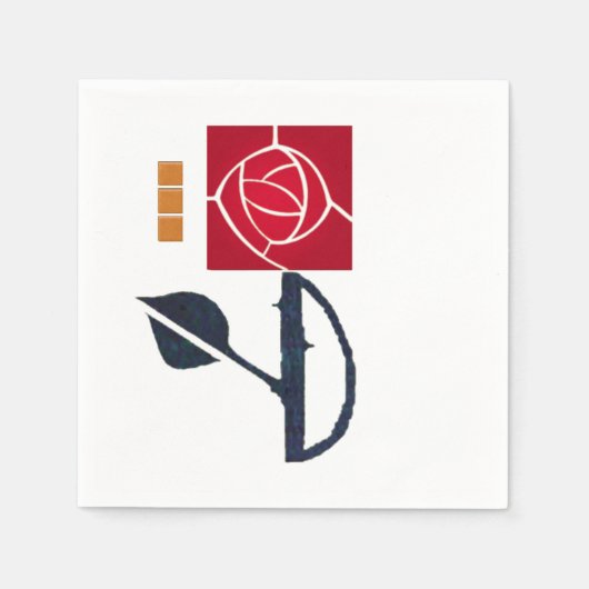 MacIntosh Rote Rose Paper Napkins Serviette (Vorderseite)