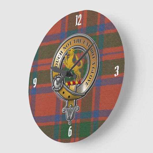 MacIntosh Tartan & Abzeichen Große Wanduhr (Winkel)