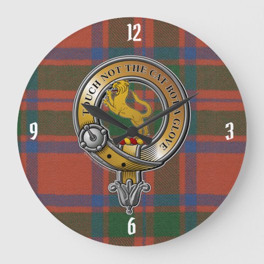 MacIntosh Tartan & Abzeichen Große Wanduhr (Vorderseite)