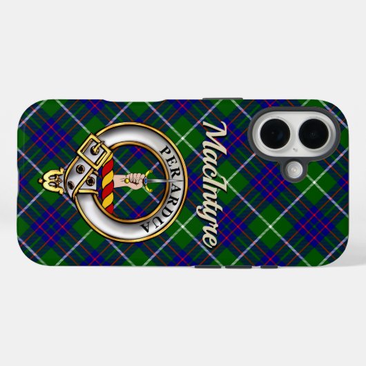 MacIntyre Clan Badge & Tartan iPhone / iPad case (Rückseite (Horizontal))
