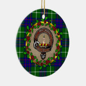 MacIntyre Clan Badge & Tartan Personalized Xmas Keramik Ornament (Rechts)
