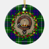 MacIntyre Clan Badge & Tartan Personalized Xmas Keramik Ornament (Vorne)