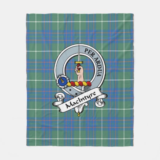 MacIntyre Jagd Ancient Clan Abzeichen Tartan Karie Fleecedecke (Vorderseite)