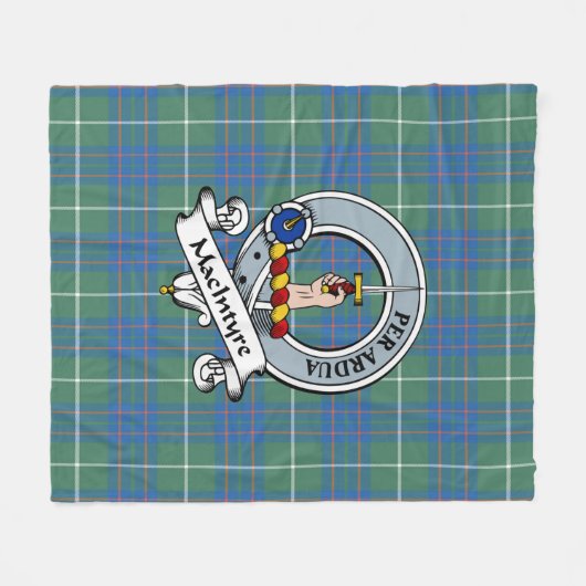 MacIntyre Jagd Ancient Clan Abzeichen Tartan Karie Fleecedecke (Vorderseite (Horizontal))