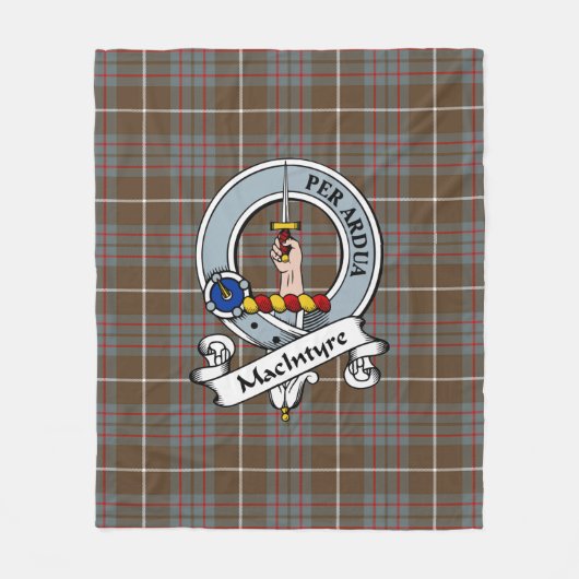 MacIntyre Jagd gewittertes Clan Abzeichen Tartan P Fleecedecke (Vorderseite)