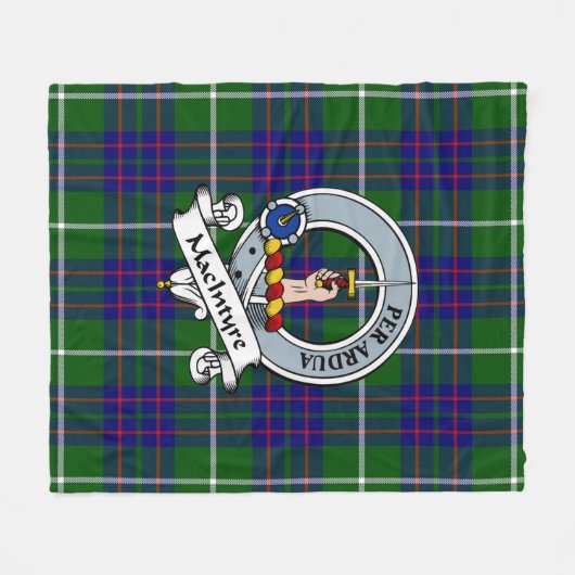 MacIntyre Jagd Modernes Clan Abzeichen Tartan Kari Fleecedecke (Vorderseite (Horizontal))