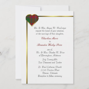 MacIntyre Kariert Heart Wedding Einladung