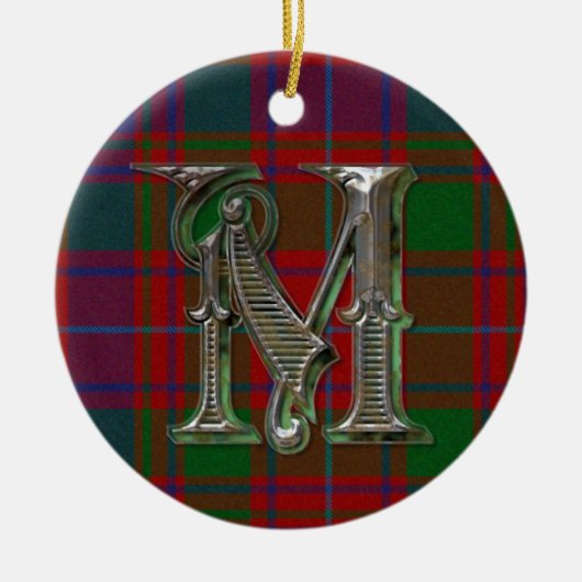 MacIntyre-Kariert-Monogram-Verzierung Keramikornament (Vorne)