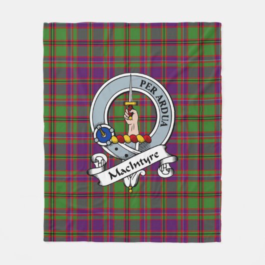 MacIntyre of Glenorchy lila Clan Abzeichen Tartan Fleecedecke (Vorderseite)