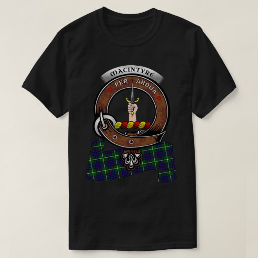 MacIntyre Scottish Clan Badge Tartan T-Shirt (Design vorne)