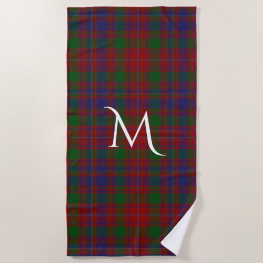 MacIntyre Tartan Kariertes Monogram Beach Handtuch (Vorderseite)