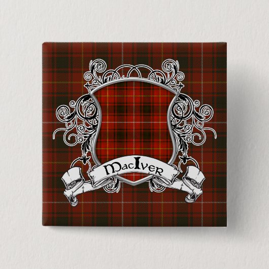 MacIver Tartan-Schild Button (Vorderseite)