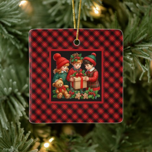 MacIvor Modern Scottish Tartan Christmas Keramikornament (Baum)