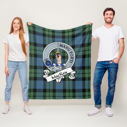 MacKay Ancient Clan Abzeichen Tartan Kariert Fleecedecke (Beispiel)