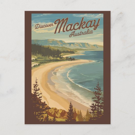 Mackay Australia Illustration Travel Art Vintag Postkarte (Vorderseite)