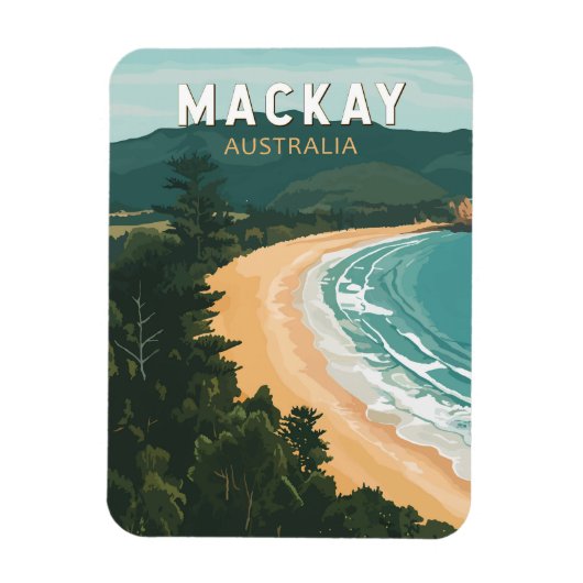 Mackay Australia Reisen Art Vintag Magnet (Vertikal)