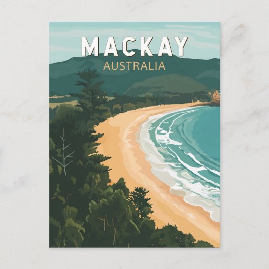 Mackay Australia Reisen Art Vintag Postkarte (Vorderseite)