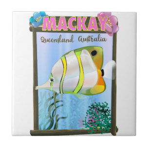 Mackay Australien Tropisches Reiseplakat Fliese