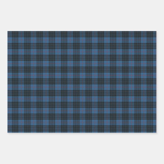 MacKay Blue Ancient Original Scottish Tartan Geschenkpapier Set (Vorderseite)