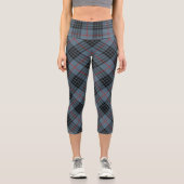 MacKay Blue Scottish Clan Tartan Kariertes Muster Capri Leggings (Vorderseite)