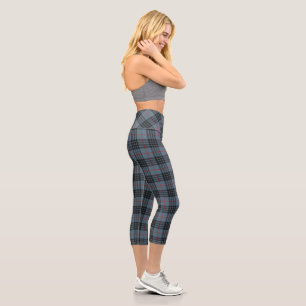 MacKay Blue Scottish Clan Tartan Kariertes Muster Capri Leggings